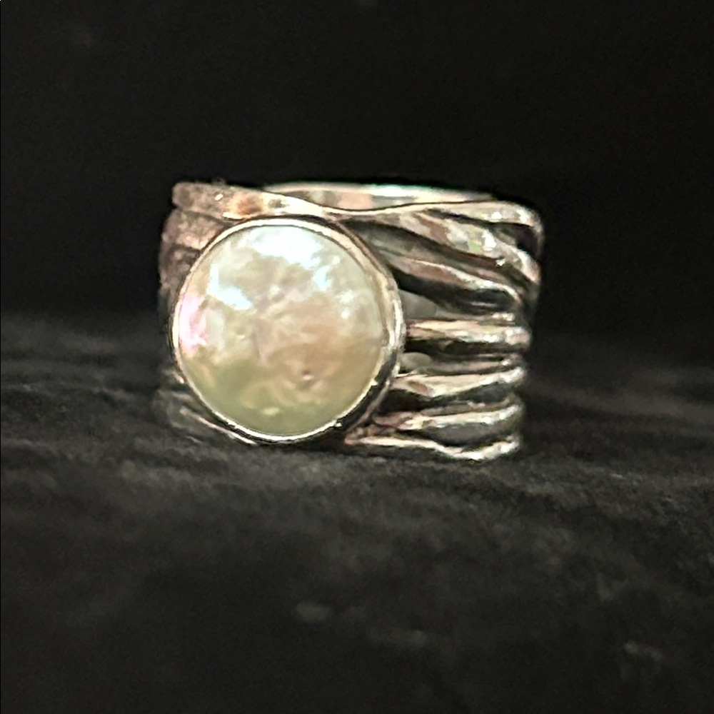 Silpada Sterling & Coin Pearl Ring